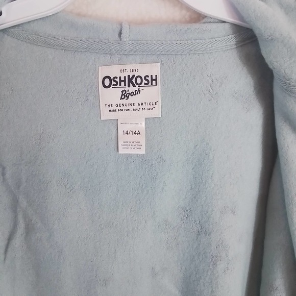 OshKosh Fleece Lined Full Zip Hoodie Girls Size 14 in‎ Green w/ Butterfly Theme - Picture 12 of 13